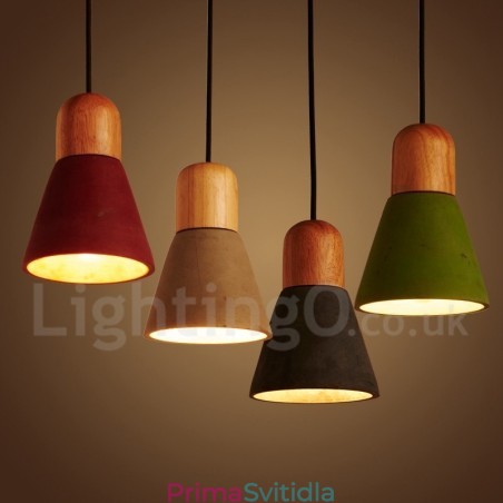 Moderní Contemporary Wood Multi Colors Concrte závěsné světlo Moderní Contemporary Wood Multi Colors Concrte závěsné světlo