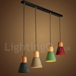 Moderní Contemporary Wood Multi Colors Concrte závěsné světlo