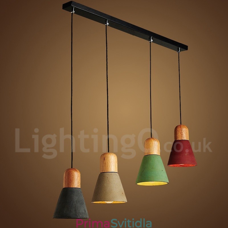 Moderní Contemporary Wood Multi Colors Concrte závěsné světlo