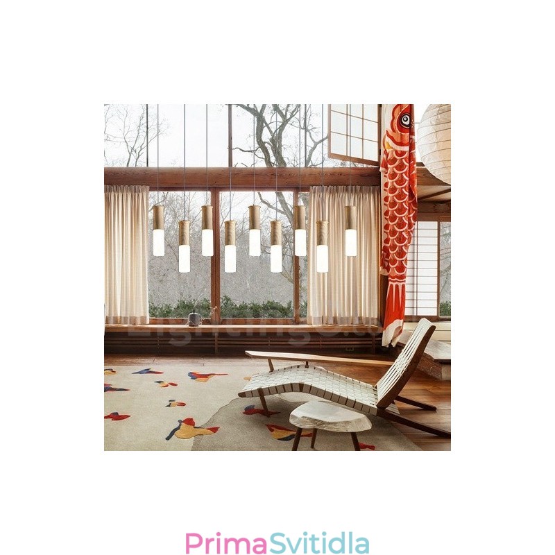Moderní Contemporary 9 světlé dřevěné závěsné svítidlo