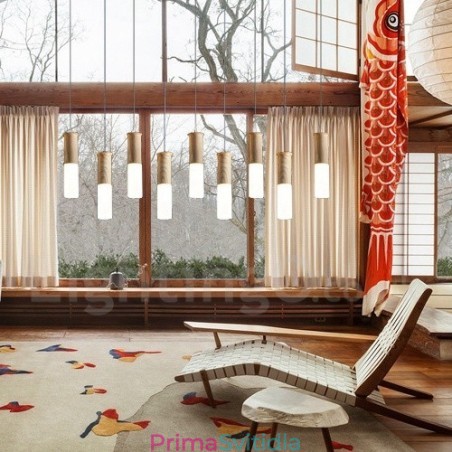 Moderní Contemporary 9 světlé dřevěné závěsné svítidlo Moderní Contemporary 9 světlé dřevěné závěsné svítidlo