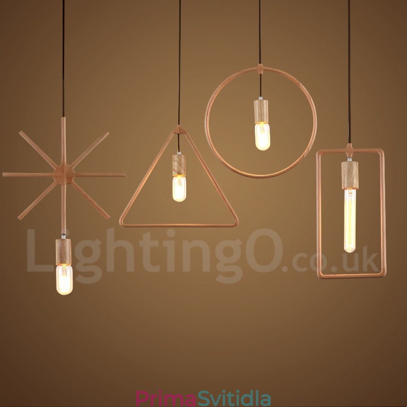 1 Light Rustic Lodge Dřevěné závěsné světlo