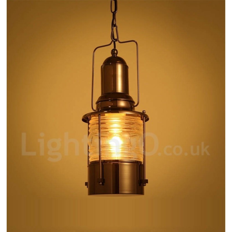 Retro Vintage 1 Light Lucerna Měděné závěsné světlo