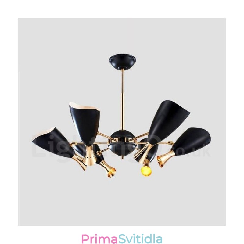 Moderní současná lustrová lampa se 6 světly