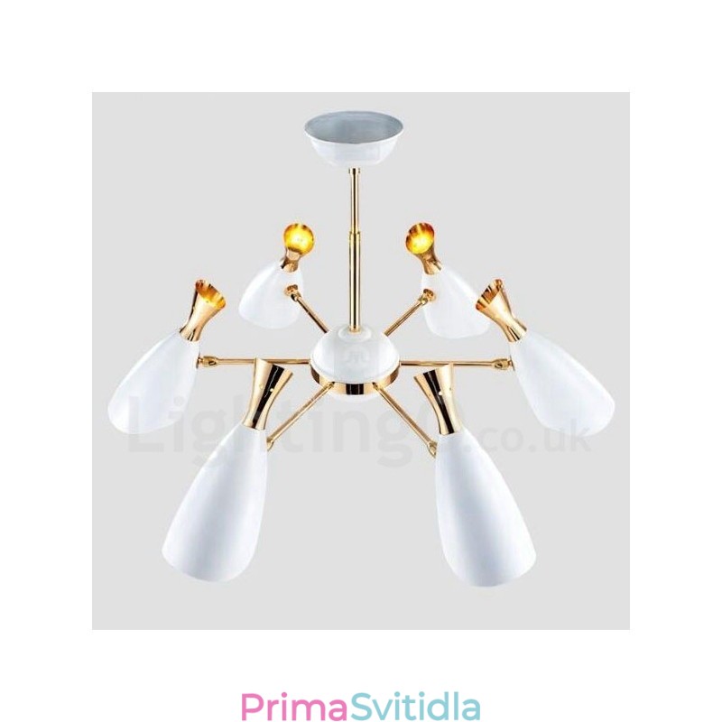 Moderní současná lustrová lampa se 6 světly