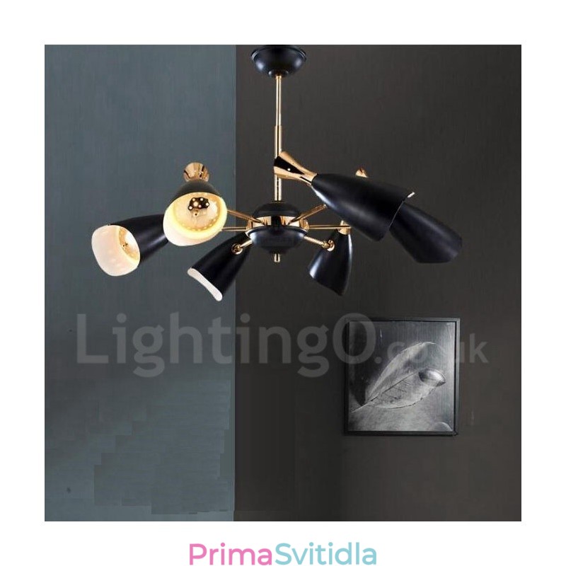 Moderní současná lustrová lampa se 6 světly