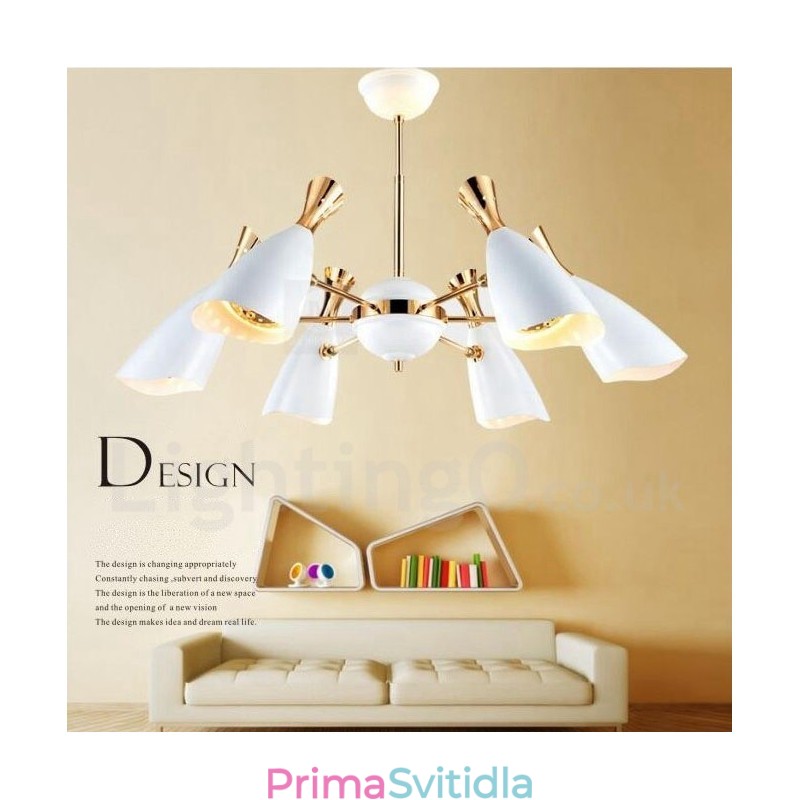 Moderní současná lustrová lampa se 6 světly