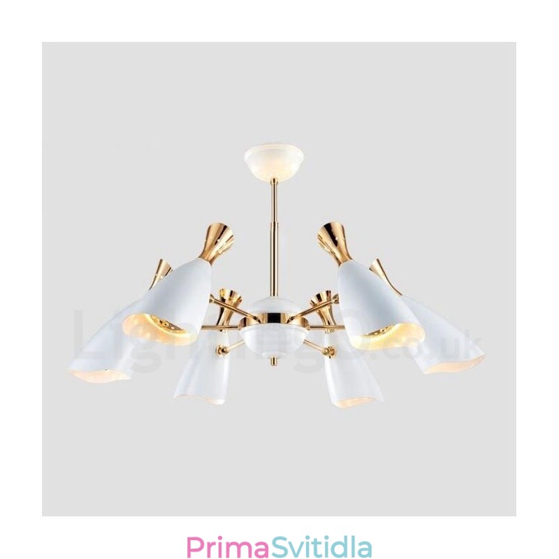 Moderní současná lustrová lampa se 6 světly