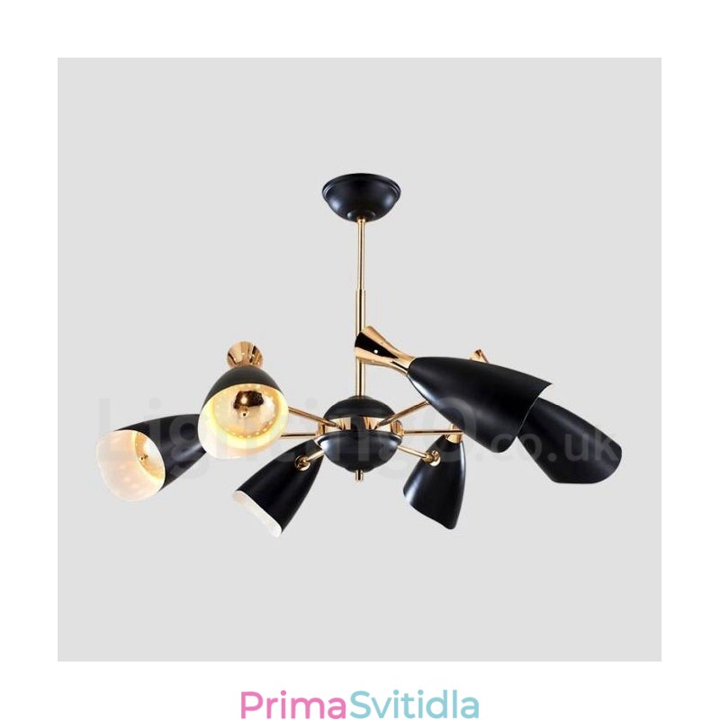 Moderní současná lustrová lampa se 6 světly