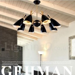 Moderní současná lustrová lampa s 8 světly