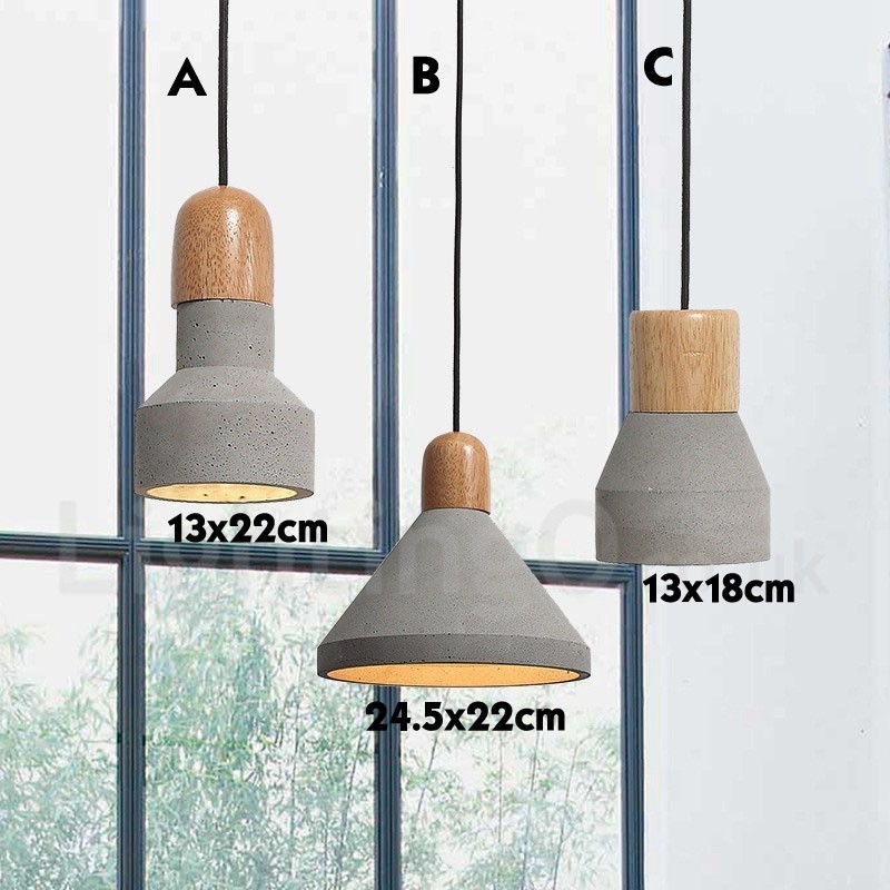 Jednoduché svítidlo Moderní moderní dřevěné betonové závěsné svítidlo