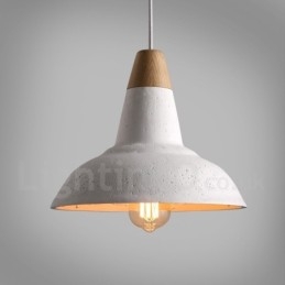 Moderní Contemporary 1 Light Wood Concrte Závěsné svítidlo