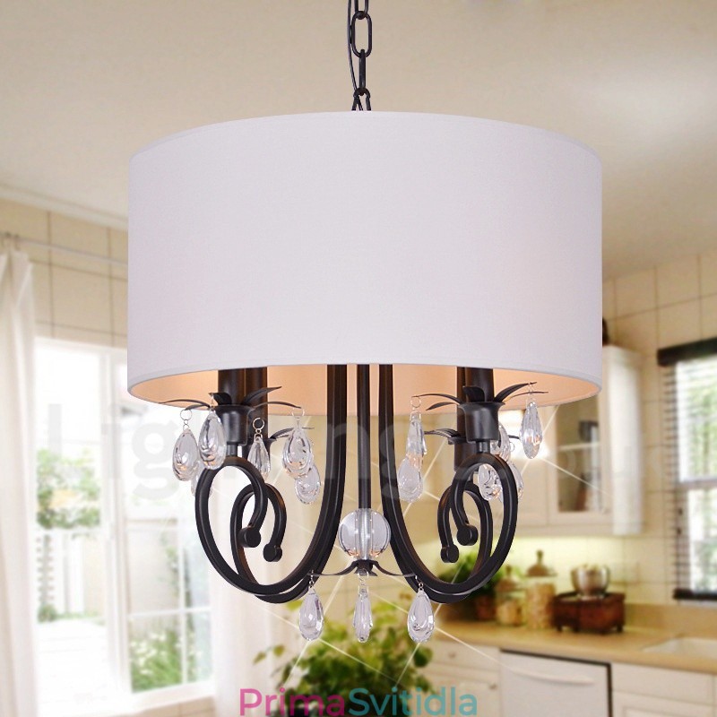 Rustic Lodge Kovový Drum Pendant Light