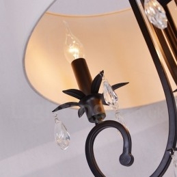 Rustic Lodge Kovový Drum Pendant Light