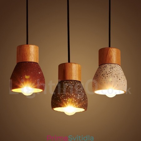 Moderní Contemporary 1 Light Wood Concrte Závěsné svítidlo Moderní Contemporary 1 Light Wood Concrte Závěsné svítidlo
