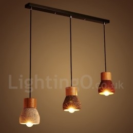 Moderní Contemporary 1 Light Wood Concrte Závěsné svítidlo