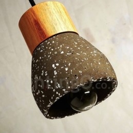 Moderní Contemporary 1 Light Wood Concrte Závěsné svítidlo