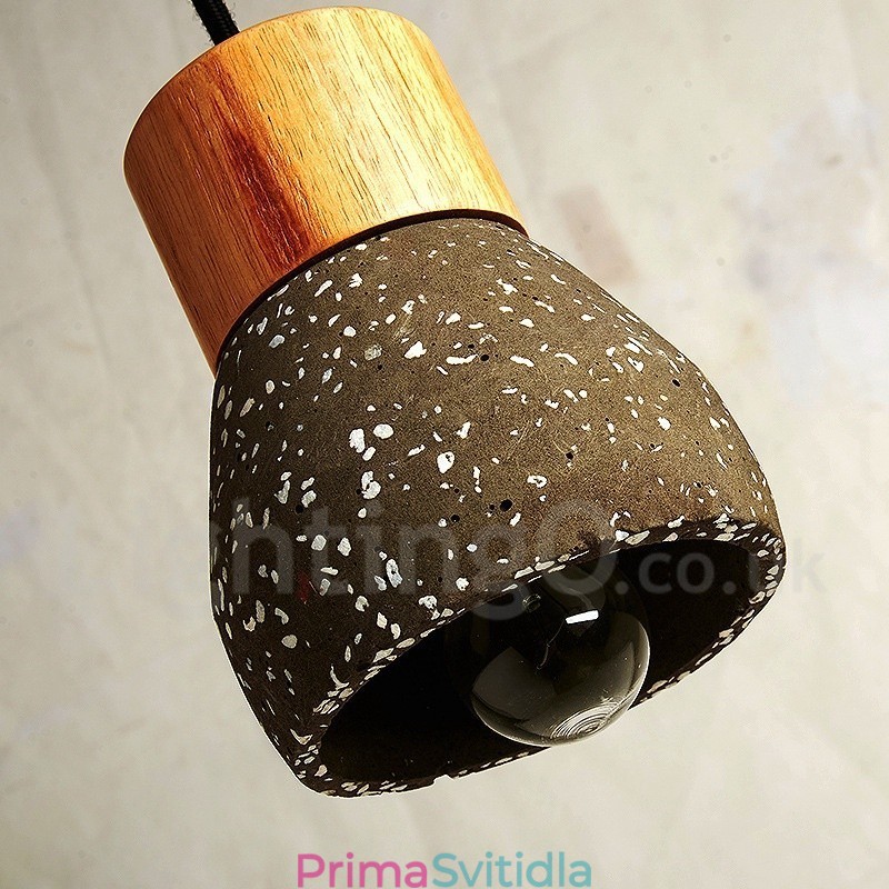 Moderní Contemporary 1 Light Wood Concrte Závěsné svítidlo
