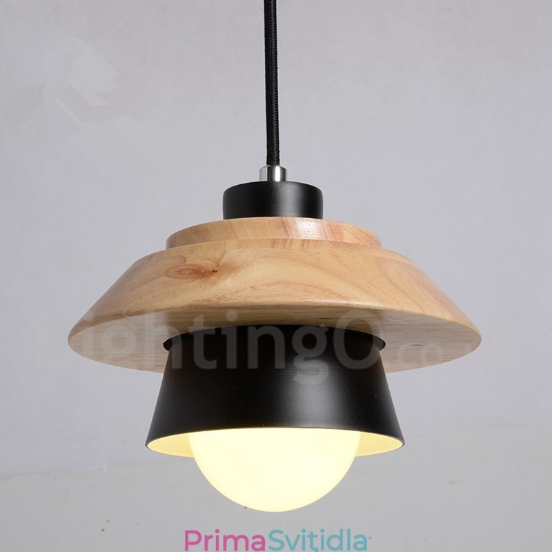 Kovové dřevo 1 svítidlo závěsné světlo