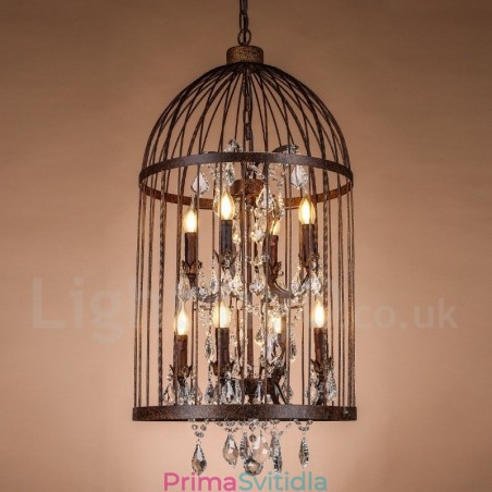 Retro Vintage kovové závěsné světlo 8 Light Birdcage Retro Vintage kovové závěsné světlo 8 Light Birdcage