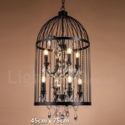 Retro Vintage kovové závěsné světlo 8 Light Birdcage