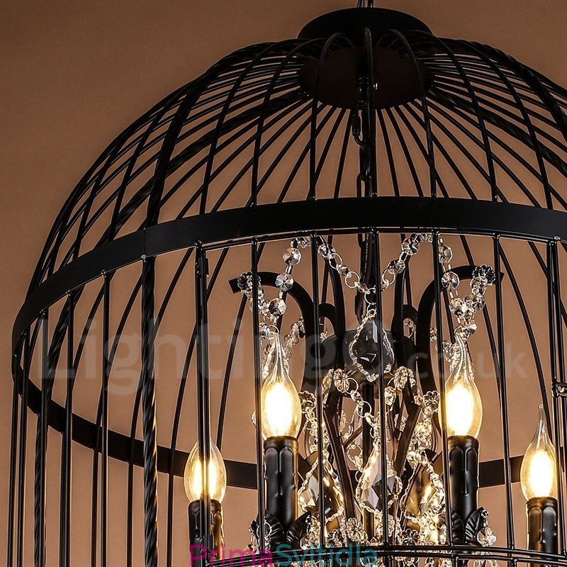 Retro Vintage kovové závěsné světlo 8 Light Birdcage