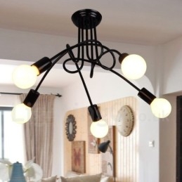 Black Country Metal 5 Light Lustr Light
