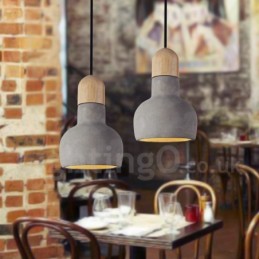 Retro Vintage Wood Concrte Single Light Závěsné světlo