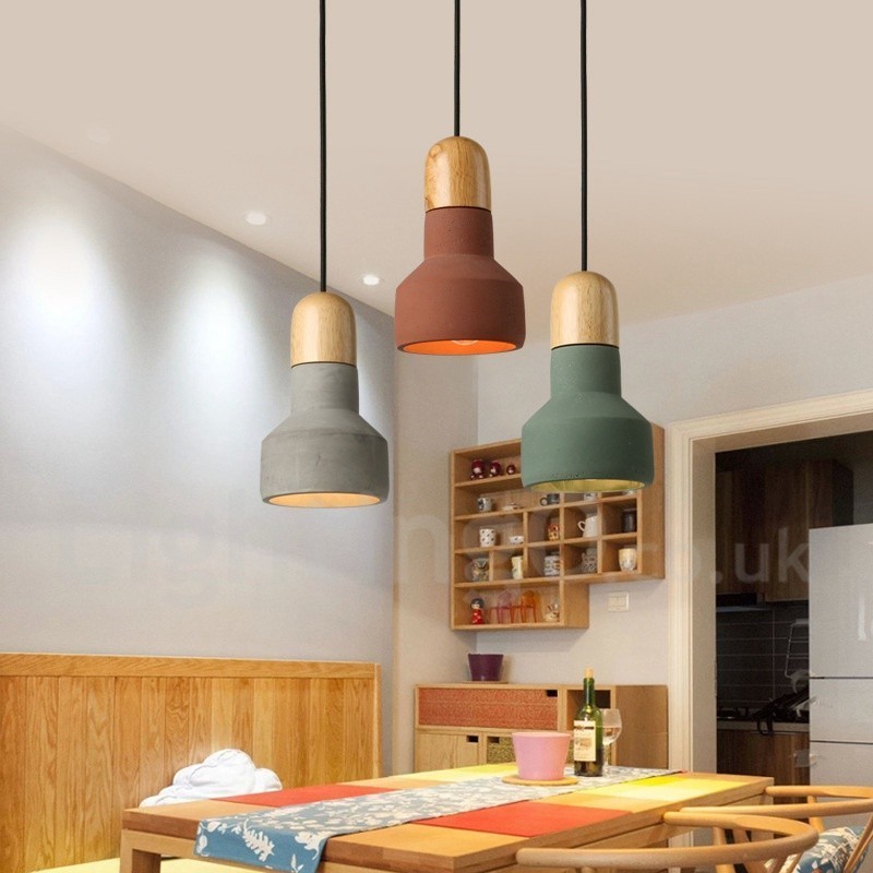 Vintage Wood Concrte Multi Colors závěsné světlo pro lampu