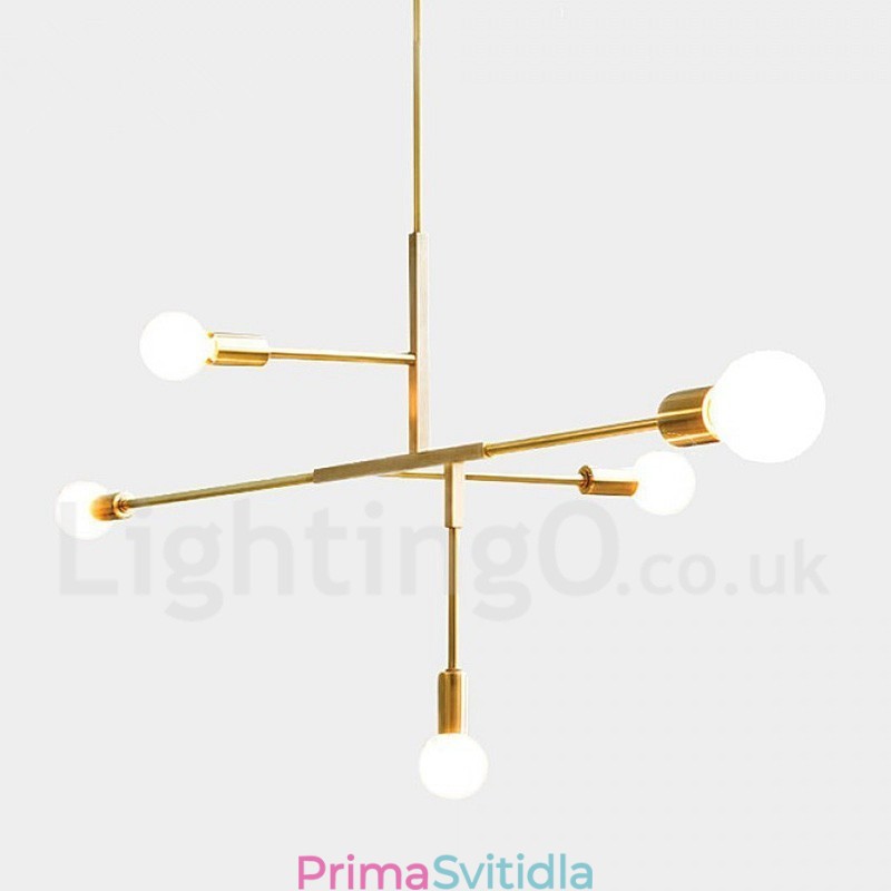 Moderní současná měděná lustrová lampa 5