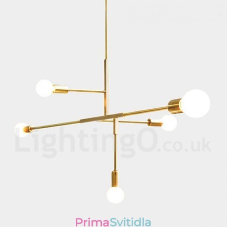 Moderní současná měděná lustrová lampa 5 Moderní současná měděná lustrová lampa 5