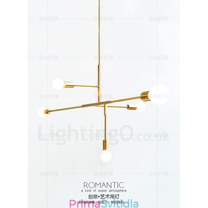 Moderní současná měděná lustrová lampa 5