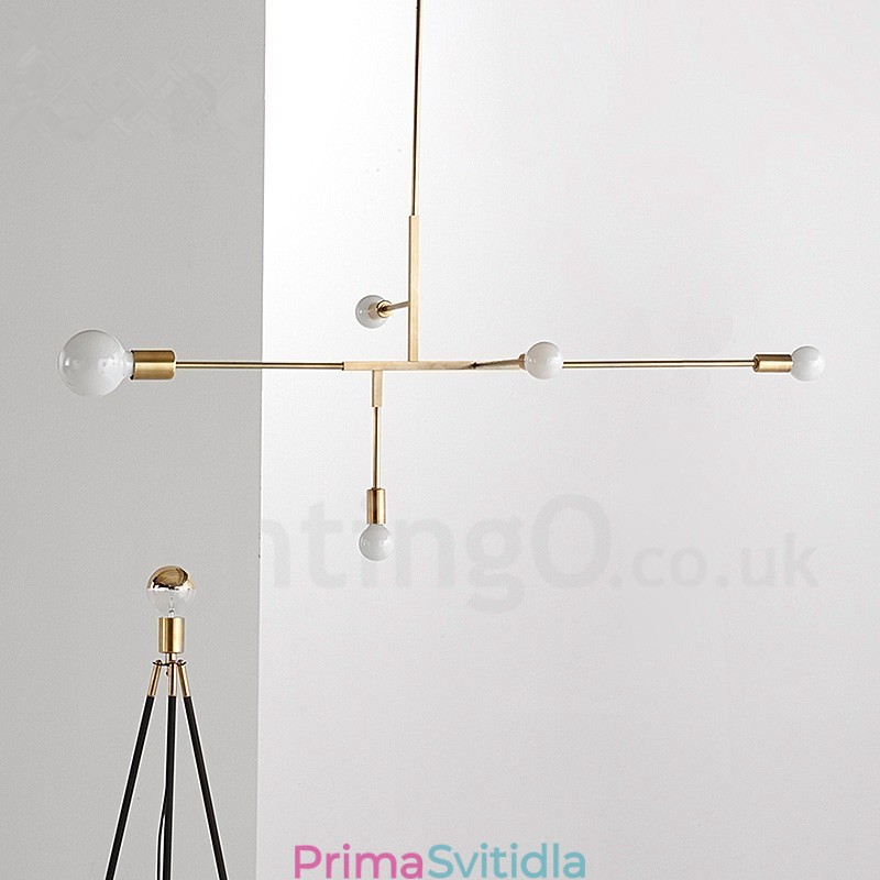 Moderní současná měděná lustrová lampa 5