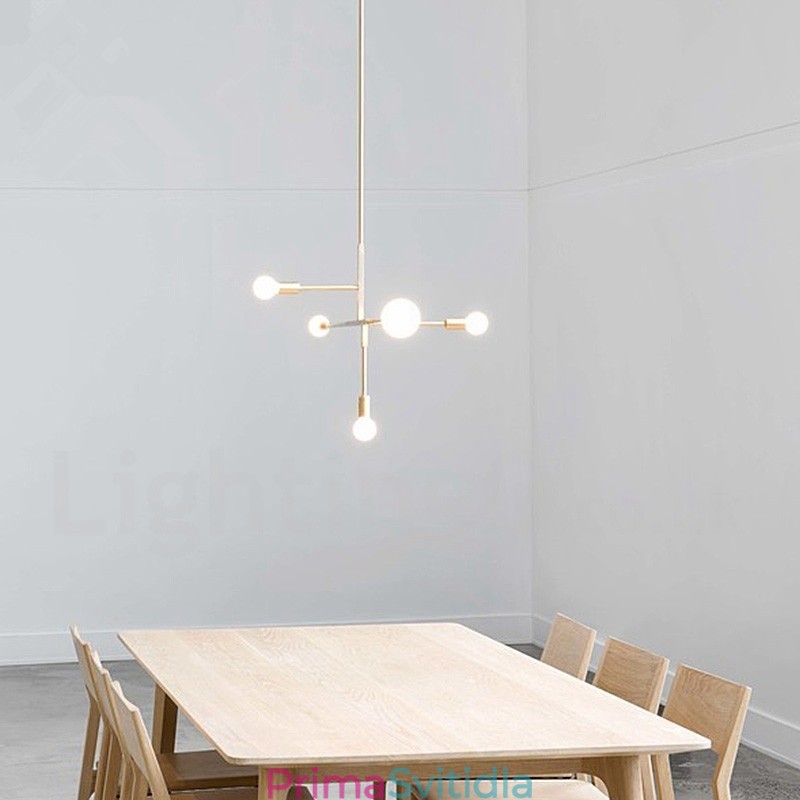 Moderní současná měděná lustrová lampa 5