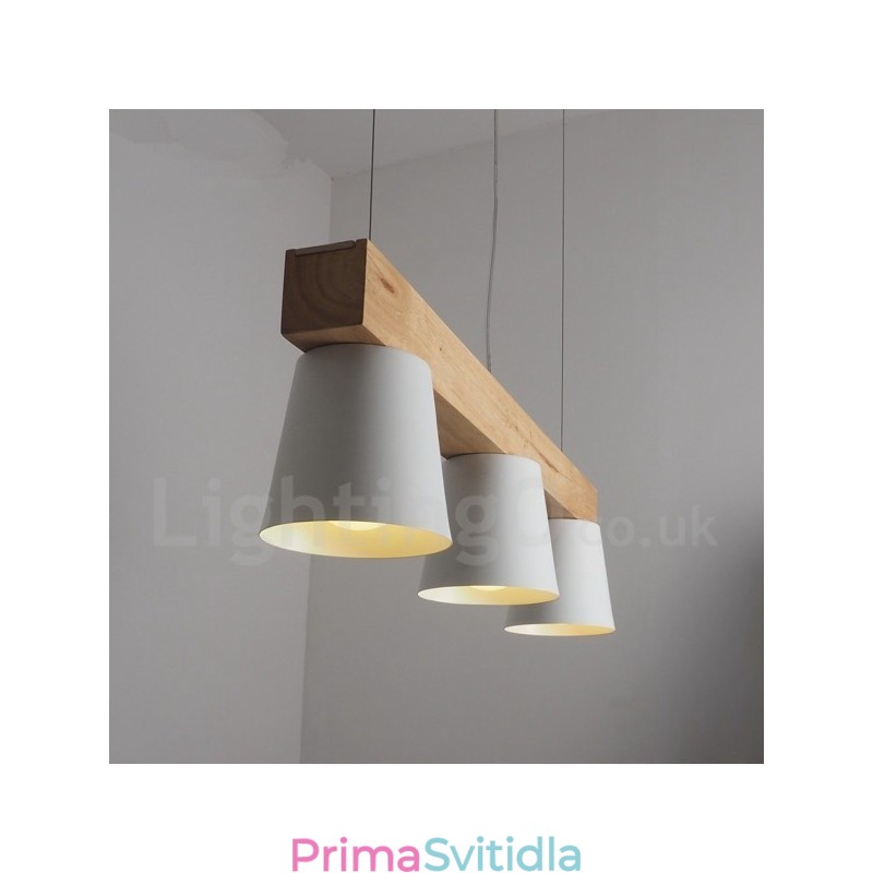 3 Lehké moderní moderní dřevěné závěsné svítidlo