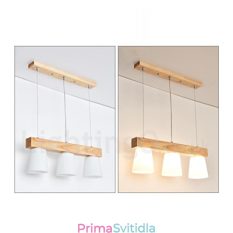 3 Lehké moderní moderní dřevěné závěsné svítidlo