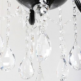 6 Světlý křišťálový lustr v černém designu Accent