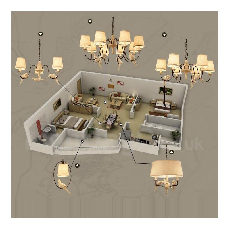 3 Light Rustikální Lodge Vintage Pendant Light