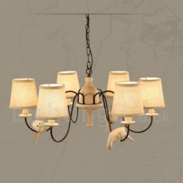 6 Light Rustic Lodge Vintage závěsné světlo