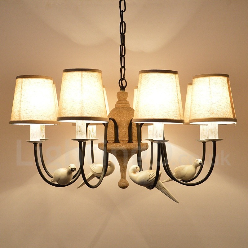 8 Light Rustic Lodge Vintage závěsné světlo
