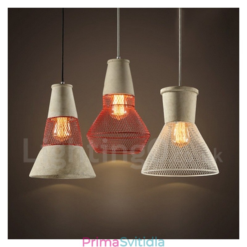 1 Light Metal Concrte Rustic Lodge Pendant Light