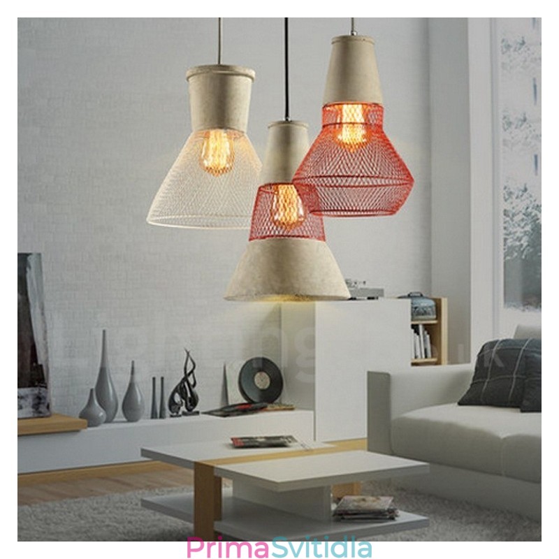 1 Light Metal Concrte Rustic Lodge Pendant Light