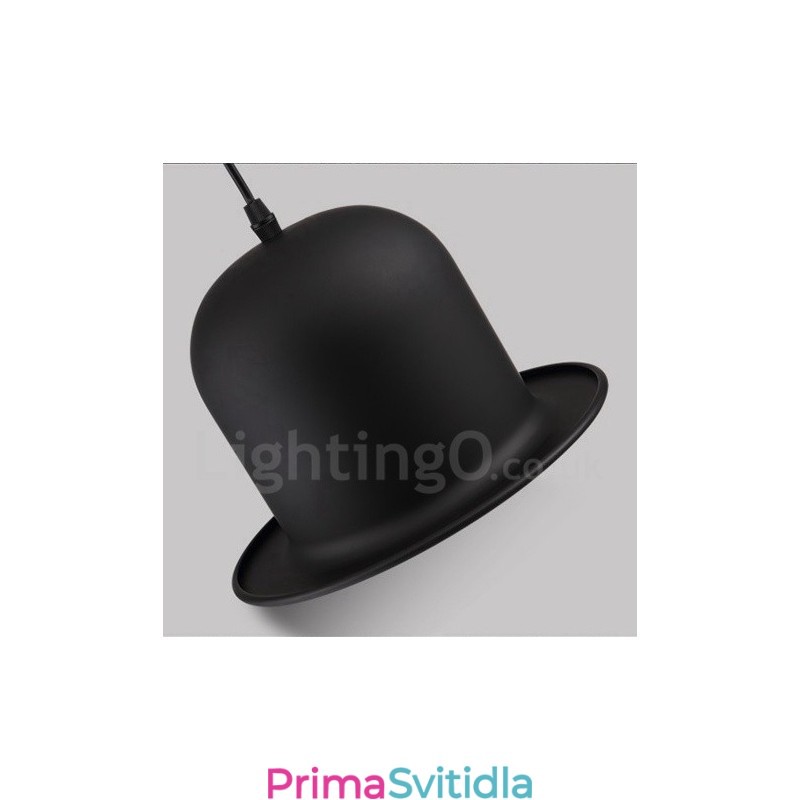 Black Metal Hat Shape 1 Light Retro Vintage Pendant Light