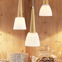Rustic Lodge dřevěné závěsné svítidlo se skleněným stínidlem