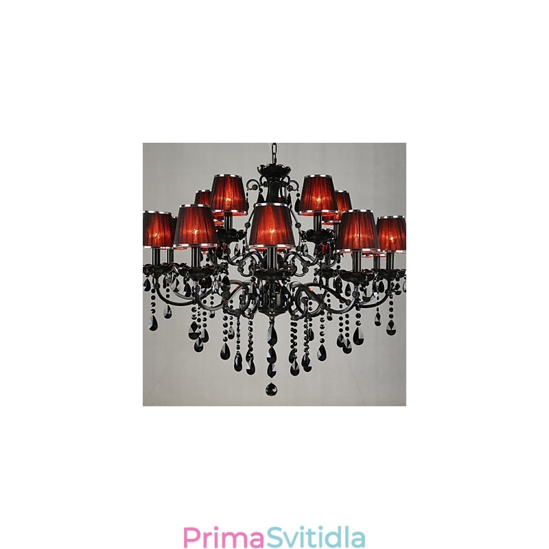 Lustr Crystal Modern Contemporary Crystal 15 světle červená
