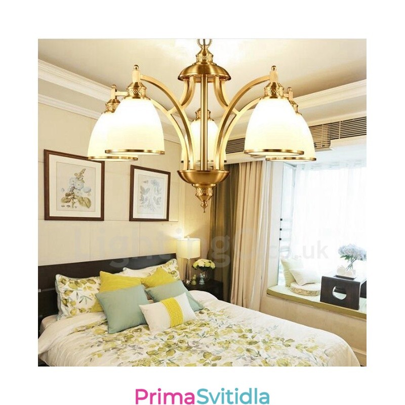 5 Integrovaný kovový měděný lustr Light Rustic Lodge