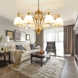8 Integrovaný kovový měděný lustr Light Rustic Lodge
