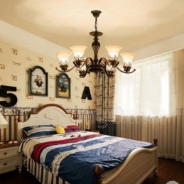 6 Integrovaný kovový lustr Light Rustic Lodge