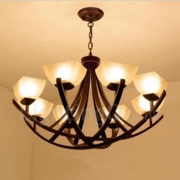 8 Integrovaný kovový lustr Light Rustic Lodge
