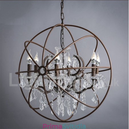 Průměr 60CM 80CM Vintage Crystal Painting Kovový lustr Rezavé barvy Závěsné světlo Průměr 60CM 80CM Vintage Crystal Painting Kovový lustr Rezavé barvy Závěsné světlo